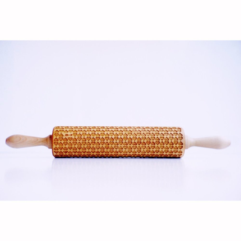 HEART EMBOSSING ROLLING PIN - Picture 3 of 4